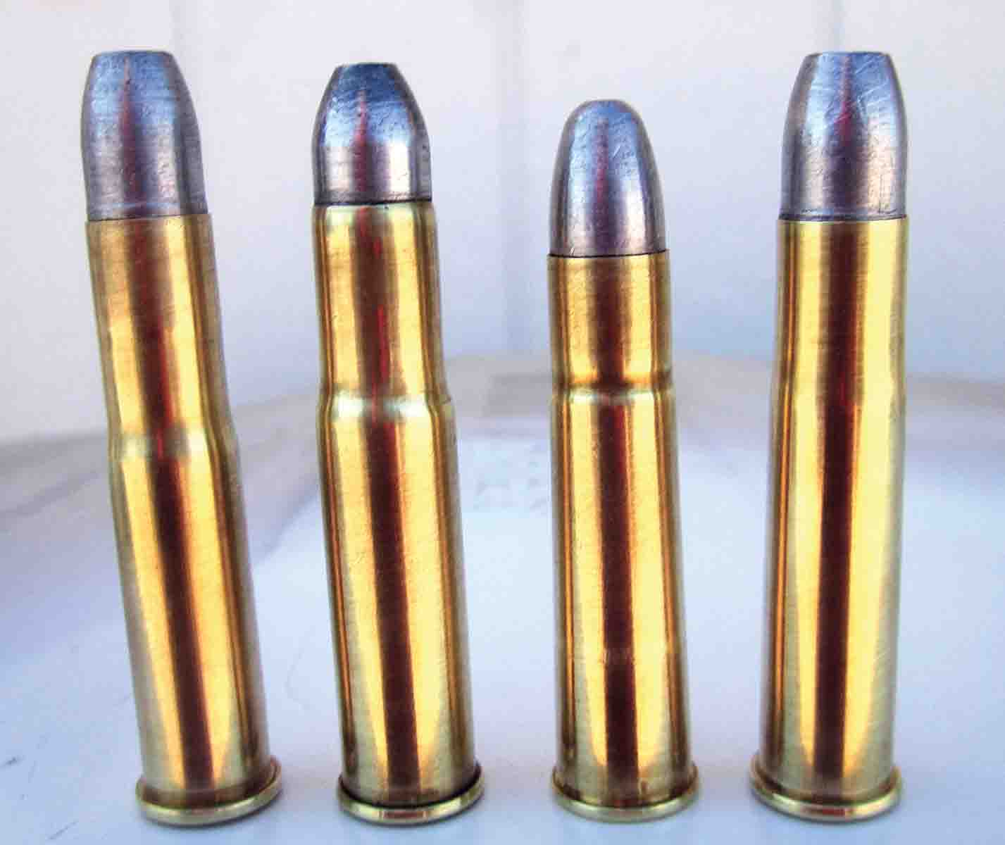 From left: the 11mm Reformado, the .43 Spanish, the 11mm Gras and the .43 Mauser.